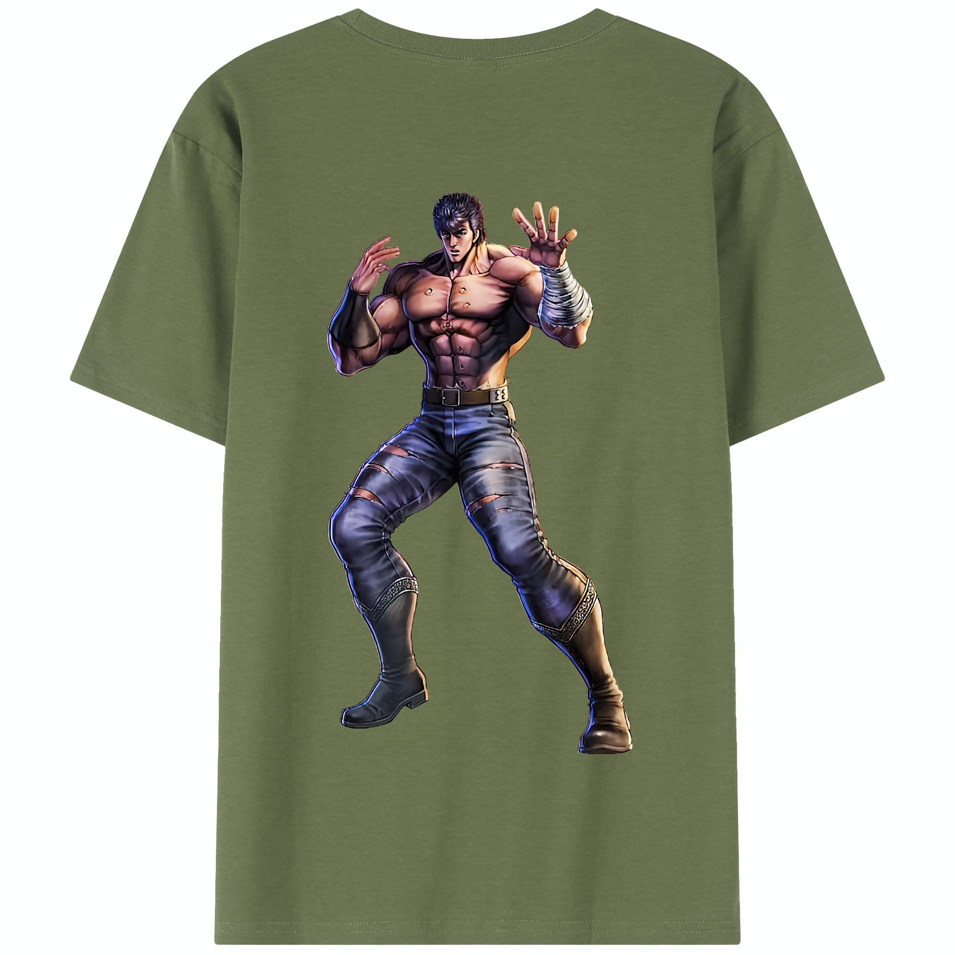 （画像用） 北斗の拳 Fist of the North Star 綿100％半袖Tシャツ（背面プリント）